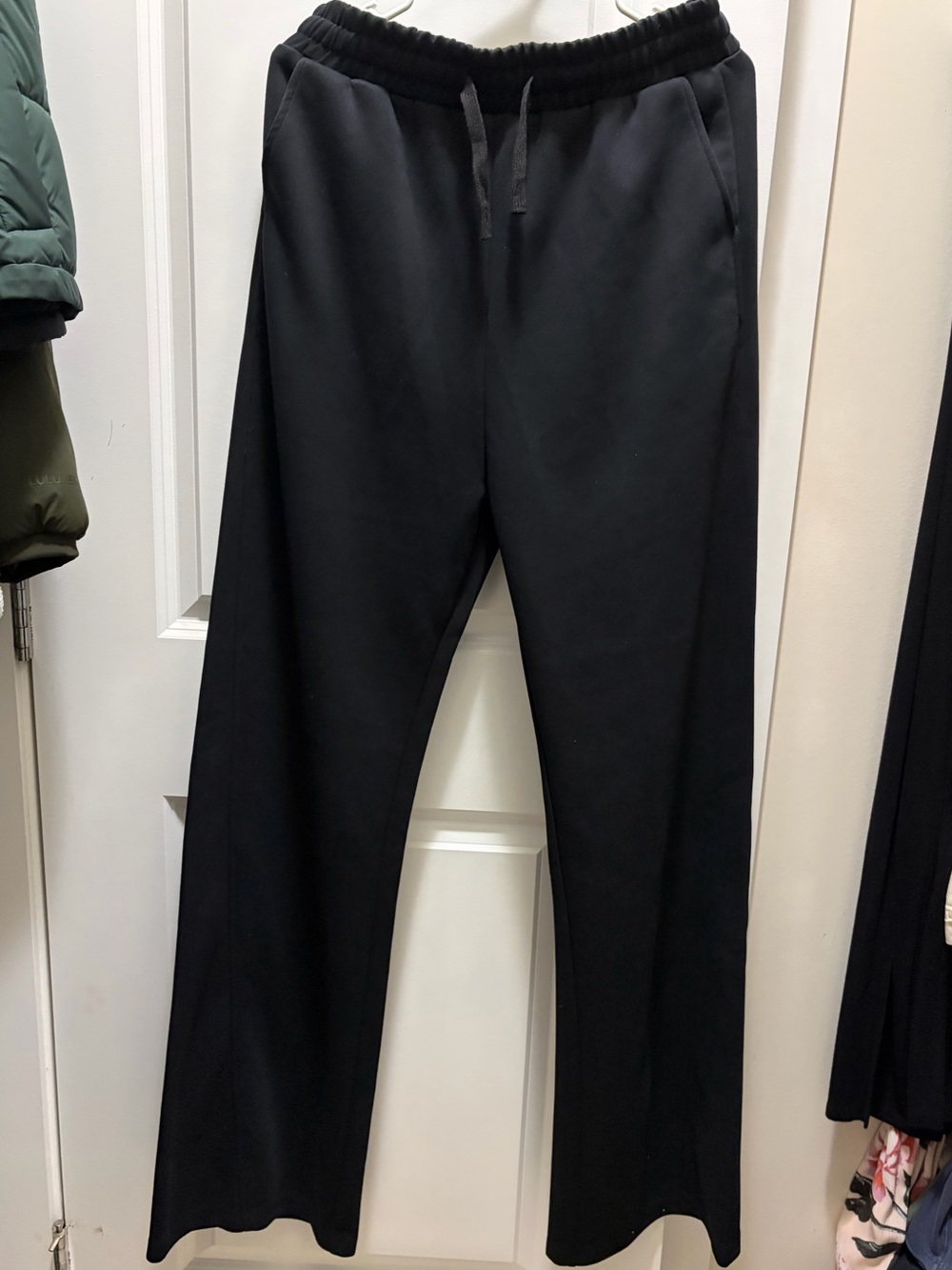 Black Wide Leg Long Sweatpants